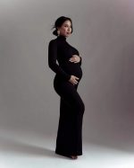 Cozymomstyle Maternity Dresses for Photoshoot Pregnancy Women Bodycon Maxi Long Dresses Cloth