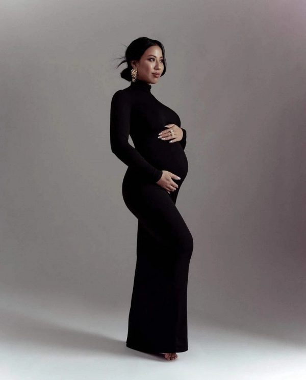 Cozymomstyle Maternity Dresses for Photoshoot Pregnancy Women Bodycon Maxi Long Dresses Cloth