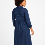 CozymomStyle Woman Within Blue Denim Shirt Dress 14W Long Sleeves Office All Seasons Cotton