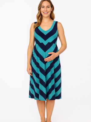 Cozymomstyle Women's Isabel Maternity Striped Sleeveless Stretchy Dress Summer