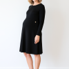 CozymomStyle Ponte Black Knitted Maternity Office Dress