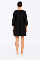 Cozymomstyle Black Tiered Front Button Dress NWT 3/4 Sleeves Destination Maternity