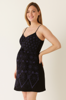 CozymomStyle A Pea in the Pod Dress for Women, Large Waist, Bow Tie, Office, Career, Church, Blue Black