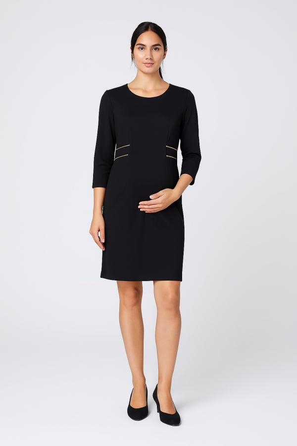 Cozymomstyle Seraphine Black Stretchy Maternity Dress for Office Women