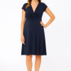 Cozymomstyle Seraphine Knot Front Maternity Work Dress – Navy Office Classic