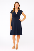Cozymomstyle Seraphine Knot Front Maternity Work Dress – Navy Office Classic