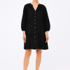 Cozymomstyle Black Tiered Front Button Dress NWT 3/4 Sleeves Destination Maternity