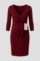 Cozymomstyle burgundy red maternity and nursing dress for women, bodycon, feminine, office