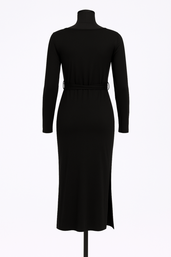 Cozymomstyle BB Dakota Steve Madden Midi Dress Black Tie Waist Maternity  Office Casual