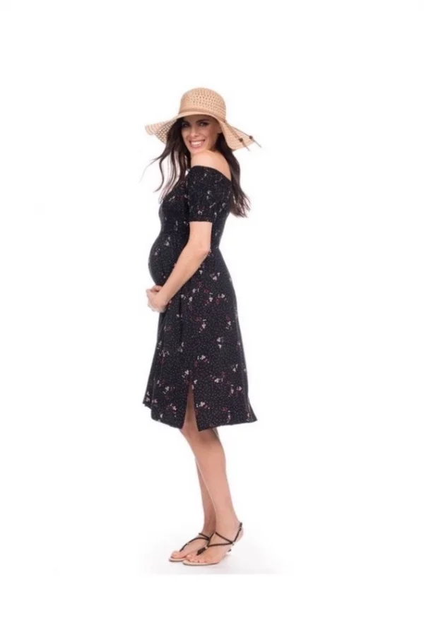 Cozymomstyle Seraphine Maternity Floral Off Shoulder Dress