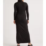 Cozymomstyle Women's Recycled Knit Maternity Mock Neck Maxi Dress