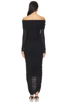 Cozymomstyle Off the Shoulder Evening Gown Maternity Black Stretch