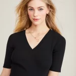 Cozymomstyle Maternity Women's THE VIVIENNE DRESS Black Knit Cotton