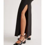 Cozymomstyle Women's Recycled Knit Maternity Mock Neck Maxi Dress