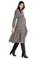 Cozymomstyle Maternity Women's THE ELOISE DRESS Midi Black Blossom