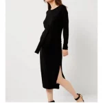 Cozymomstyle BB Dakota Steve Madden Midi Dress Black Tie Waist Maternity  Office Casual