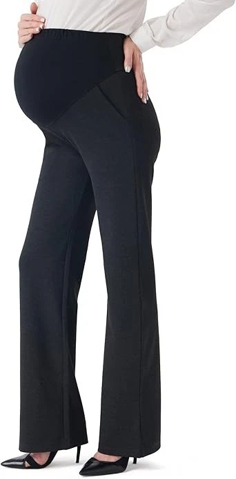Cozymomstyle maternity bootcut pants, long pants over the belly, stretchy, office work, long for pregnant women