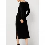 Cozymomstyle BB Dakota Steve Madden Midi Dress Black Tie Waist Maternity  Office Casual