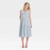 Cozymomstyle Button-Front Tiered Midi Maternity Dress