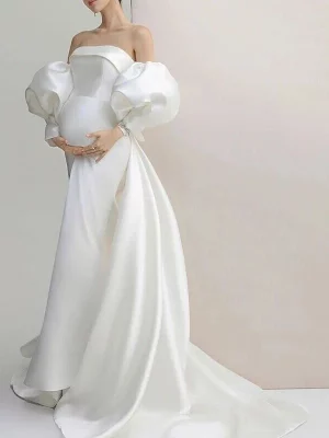 Cozymomstyle Pregnancy Photography Dress Shouldless Maxi Gowns Dress