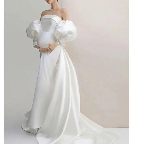 Cozymomstyle Pregnancy Photography Dress Shouldless Maxi Gowns Dress