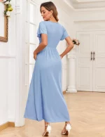 Cozymomstyle Women's Sparkly Glitter Maternity Maxi Dress