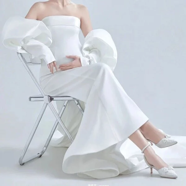 Cozymomstyle Pregnancy Photography Dress Shouldless Maxi Gowns Dress