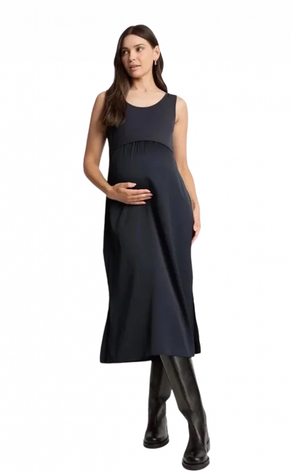 Cozymomstyle Navy Knit Cardigan 2 In 1 Nursing Maternity Dress