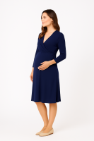 Cozymomstyle Women's V-Neck Wrap Dress, Blue – Office