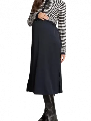 Cozymomstyle Navy Knit Cardigan 2 In 1 Nursing Maternity Dress