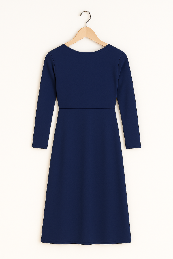 Cozymomstyle Women's V-Neck Wrap Dress, Blue – Office