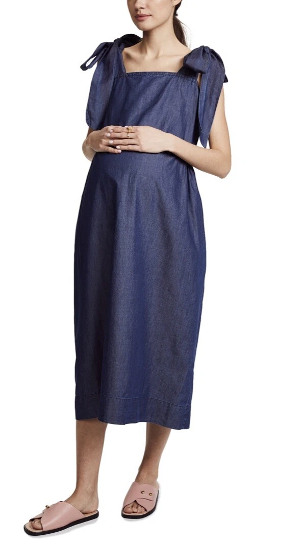 Cozymomstyle Women’s THE KATE BOWTIE DRESS Indigo Blue