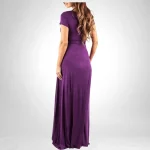 Cozymomstyle Maternity Small Purple Short Sleeve Maxi Dress