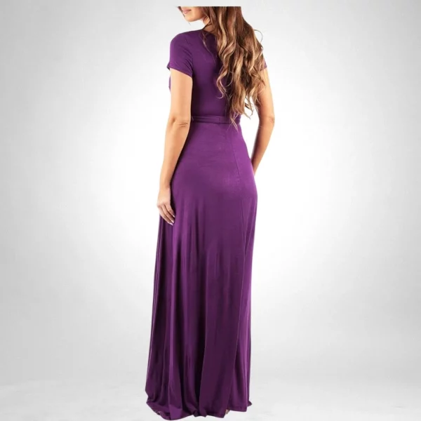 Cozymomstyle Maternity Small Purple Short Sleeve Maxi Dress