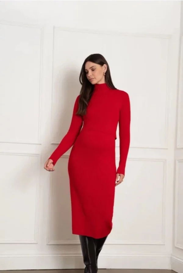 Cozymomstyle New Red Knit Jumper 2 In 1 Nursing Maternity Dress