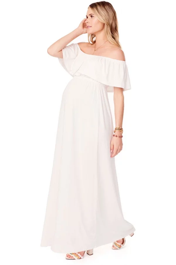 Cozymomstyle Off-Shoulder Maxi Maternity Dress