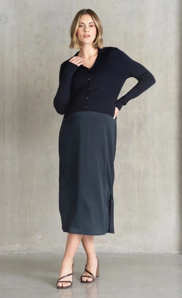 Cozymomstyle Navy Knit Cardigan 2 In 1 Nursing Maternity Dress