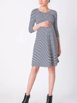Cozymomstyle Women's Striped Maternity Nursing Dress