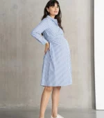 Cozymomstyle Ariadne Cotton & Lyocell Maternity Nursing Stripe Dress