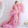 Cozymomstyle Bridal Tulle Ruffle Boudoir Pregnancy Photoshoot Robe Ruffle Maternity Dresses