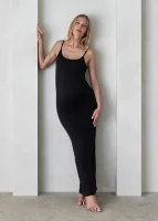 Cozymomstyle The Jane Maternity Maxi Dress In Black Soft Stretchy Lined Women