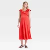 Cozymomstyle Flutter Short Sleeve Knit Midi Maternity Dress