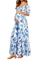 Cozymomstyle Maternity Dress Baby Shower - Photoshoot Pregnancy Summer Floral Maxi