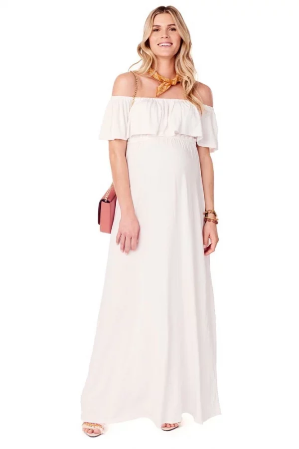 Cozymomstyle Off-Shoulder Maxi Maternity Dress