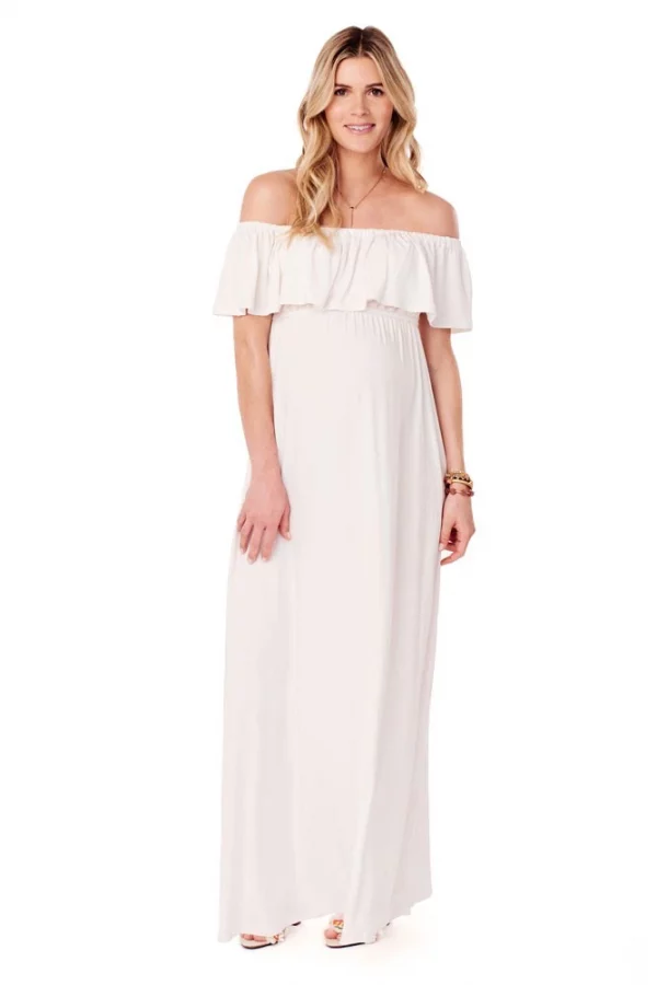 Cozymomstyle Off-Shoulder Maxi Maternity Dress
