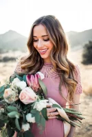 Cozymomstyle Pregnant Women's Dress Maternity Long Lace Loose Gown For Photography Shooting