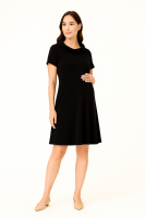 Cozymomstyle Knee-length dress for pregnant women, wool blend material, suitable for office