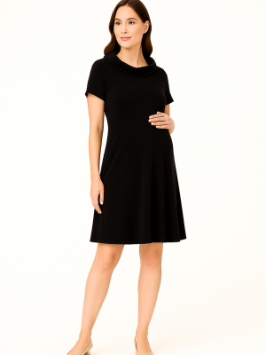Cozymomstyle Knee-length dress for pregnant women, wool blend material, suitable for office