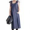 Cozymomstyle Women’s THE KATE BOWTIE DRESS Indigo Blue