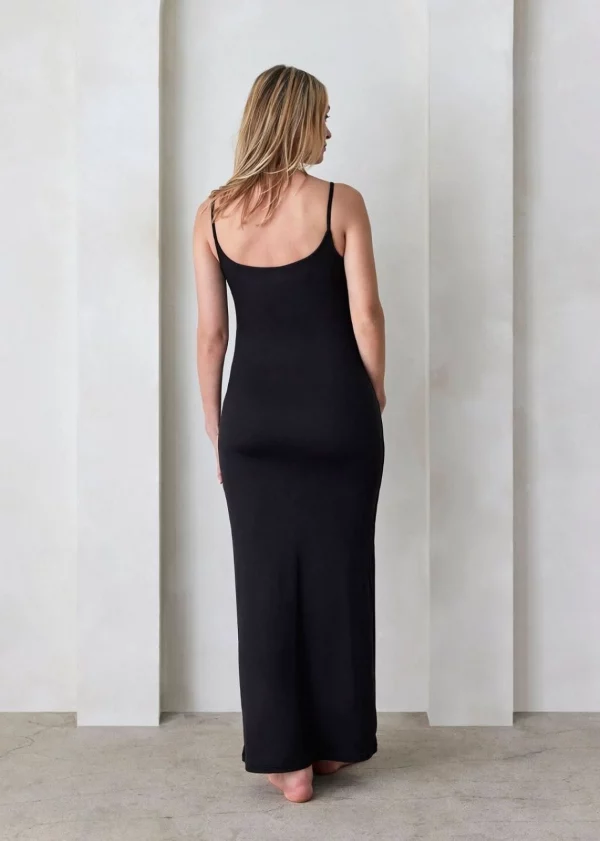 Cozymomstyle The Jane Maternity Maxi Dress In Black Soft Stretchy Lined Women